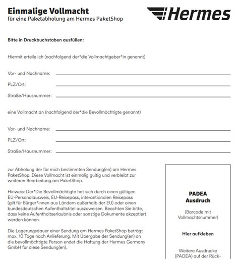 vollmacht für hermes shop|vollmacht Hermes vorlage word.